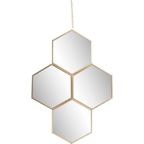 Miroir hexagones en métal 30x45 cm