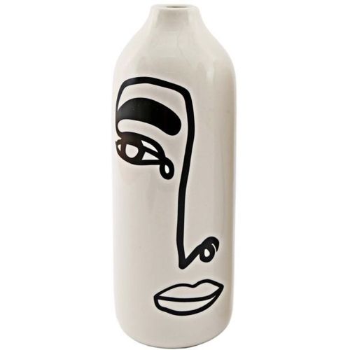 Vase en dolomite motif visage 22 x 8 cm Modèle 2