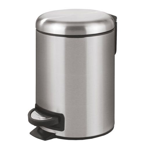 Wenko 22702100 Poubelle À Pédale En Acier Ino X Leman Easy Close, 3 Litres, Satiné, 17 X 25 X 22,5 Cm