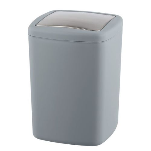 Poubelle Barcelona gris, plastique spéciale, incassable, 8,5 l WENKO