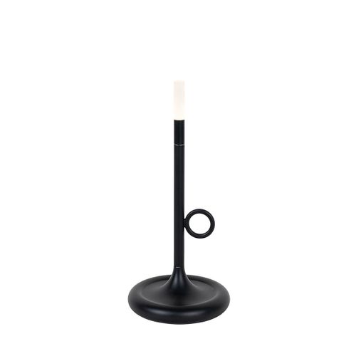 Qazqa Design Buiten Tafellamp Zwart Incl. Led En Dimmer Oplaadbaar - Sjarel Aluminium /Plastique Noir Oblongue / Extã©Rieur / Jardin / Luminaire / Lumiere / ÃClairage Led (Non Remplaã§Able)...