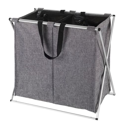 Panier à linge - Tissu polyester gris - Duo - 120 l WENKO