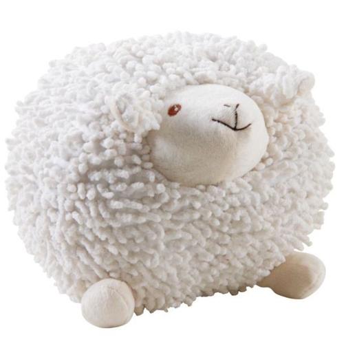 Mouton En Coton Blanc Shaggy 20 Cm