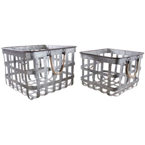 Corbeilles Carrées En Métal (Lot De 2)