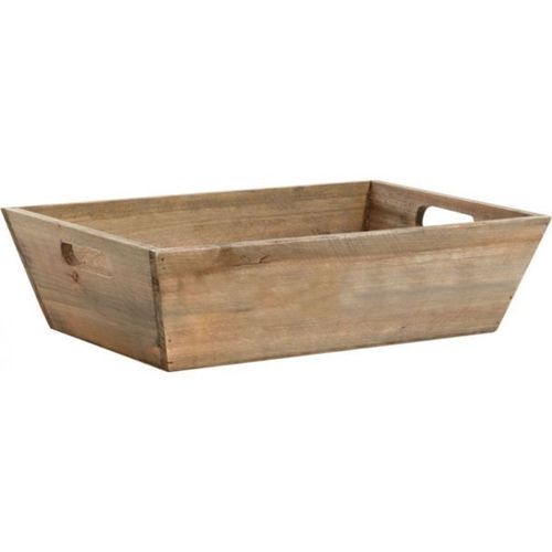 Corbeille En Bois Teinté Avec Poignée
