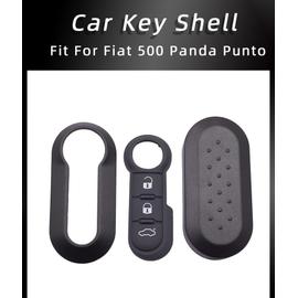 Coque clé,Cocolockey clé à distance coque + voiture clé pour Fiat 500 Panda  Punto Bravo remplacement