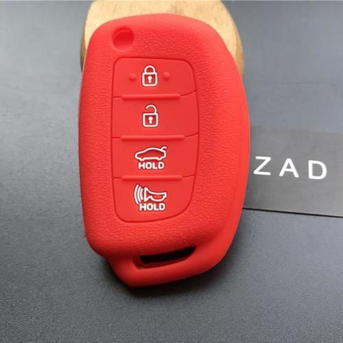 Coque clé,ZAD coque de clé de voiture en caoutchouc silicone Pour Hyundai  I45 Ix35 I40 Elantra