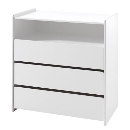 Vipack Commode 3 Tiroirs & 1 Niche Kiddy 90cm Blanc