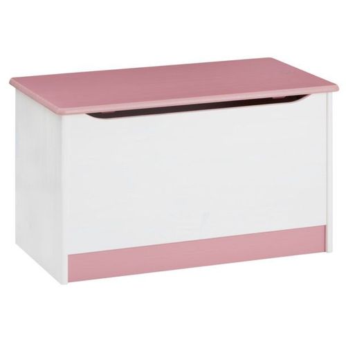 Coffre ? Jouets Hannah Coffre De Rangement Pin Massif Lasur? Blanc Rose