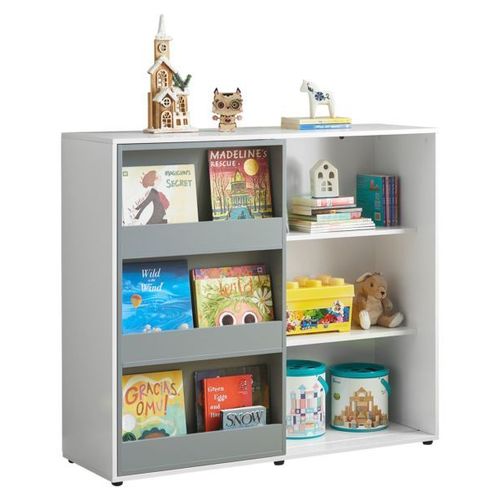 Sobuy Kmb33-W Étagère Pour Enfants Commode Pour Chambre D'enfant Avec Porte Coulissante Étagère À Jouets
