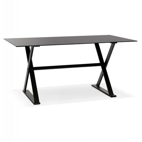 Paris Prix - Table Design En Verre "Trinidad" 160cm Noir