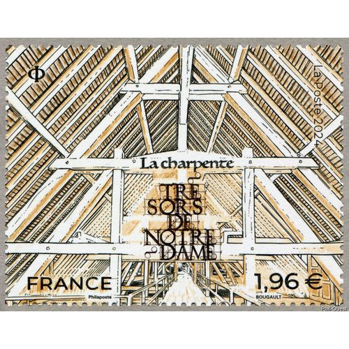 France 2024, Très Beau Timbre Neuf** Luxe Yvert 5770, Trésors De Notre-Dame De Paris, La Charpente.