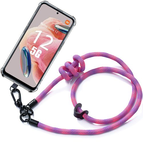 Coque Cordon Pour Xiaomi Redmi Note 12 5g Protection Anti-Rayures Antichoc Avec Cordon Démontable Rose - E.F.Connection