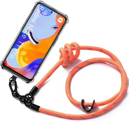 Coque Cordon Pour Xiaomi Redmi Note 11 Pro Antichoc Anti-Rayures Avec Cordon Démontable Orange - E.F.Connection