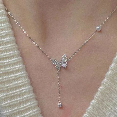 Collier Ras Du Cou Géométrique Pour Femme,Bijoux De Cou,Argent,Document,Papillon,Cadeau Court,Mode