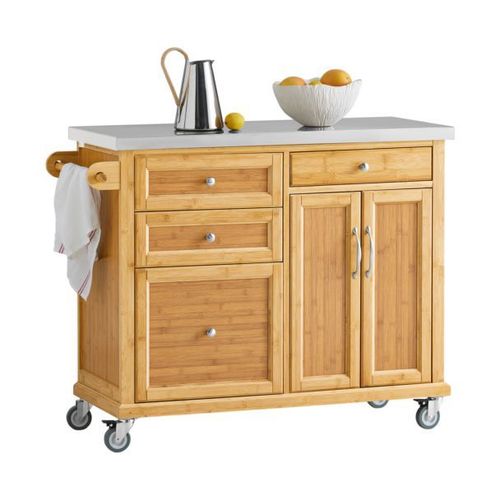 Meuble De Rangement Cuisine Buffet De Cuisine Roulant Desserte Sur Roulettes - Sobuy Fkw70-N