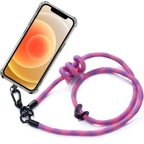 Coque Lanière Pour Iphone 12 Antichoc Anti-Rayures Avec Lanière Détachable Rose - E.F.Connection