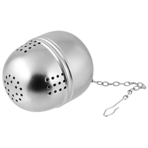 Fackelmann 49128 Boule À Thé Ovale, Boule À Thé, Infuseur À Thé Ovale, Infuseur De Tisane, Acier Inoxydable, Argenté, 4,5 X 5 Cm
