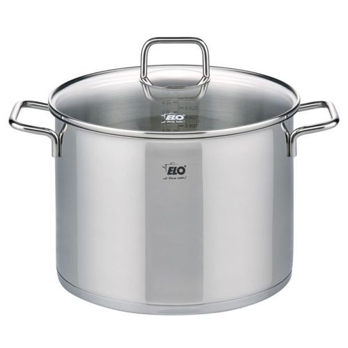 Elo 7244626 Faitout Inox À Induction, Faitout Inox, Marmite En Inox De 26 Cm, Faitout Avec Couvercle En Verre, Acier Inoxydable, Verre, 26 Cm