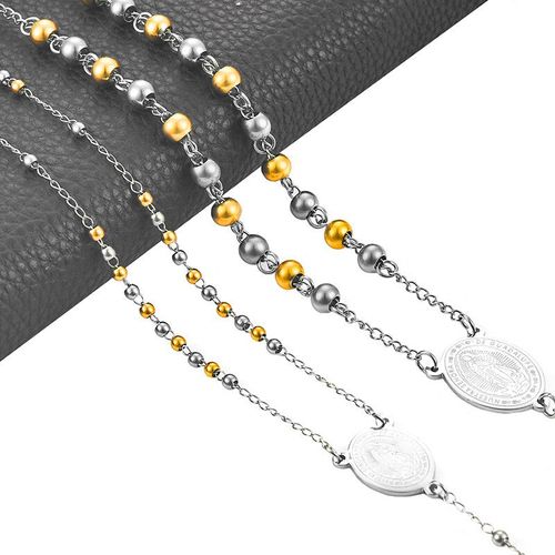 Chapelet Religieux En Acier Inoxydable Pour Hommes Et Femmes,Croix Vintage,Pendentif Bohème,Bijoux À Breloques,Cadeaux De Mode