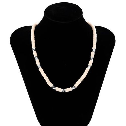 Colliers Ras Du Cou En Perles D'argile Douce De Couleur Blanche Et Noire Pour Femmes Et Hommes,Colliers Simples Et Minimalistes,Bijoux Cadeaux