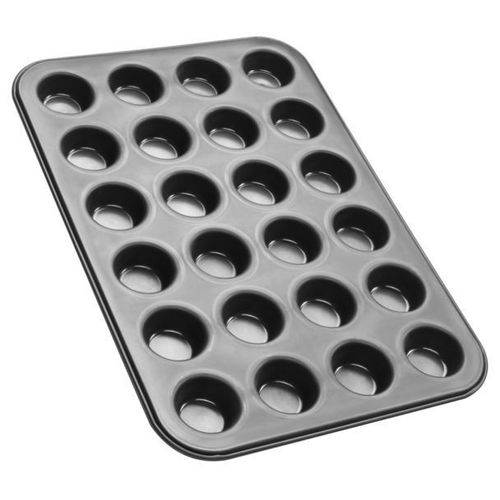 Zenker 6541 Moule À Muffins, Moule À Cupcakes, Moule Muffin 24 Empreintes, Moule À Gâteau, Acier, Noir, 38,5 X 26,5 X 2 Cm