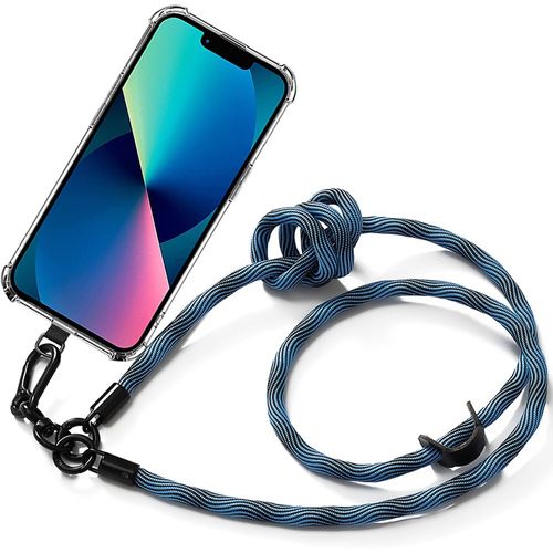 Coque Bandoulière Pour Iphone 13 Protection Antichoc Anti-Rayures Avec Bandoulière Robuste Bleu - E.F.Connection