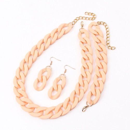 Collier Ras Du Cou En Acrylique Pour Femmes,Chaîne Épaisse,Tendance,Bohème,Longue Chaîne,Ensemble De Bijoux À La Mode