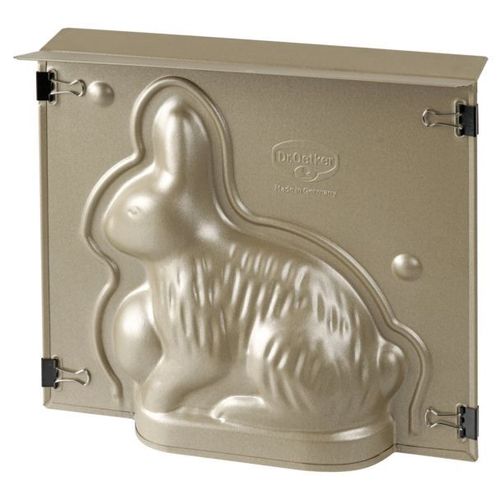 Dr.Oetker 1870 Moule Gateau Lapin, Moule Pour Lamala, Moule A Lammele, Moule À Gâteau Pâques, Moule Lapin, Moule 3d, Moule Pâtisserie, Acier, Doré, 21,5 X 19 X 6 Cm