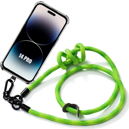 Coque Cordon Pour Iphone 14 Pro Antichoc Anti-Rayures Avec Cordon Démontable Vert - E.F.Connection