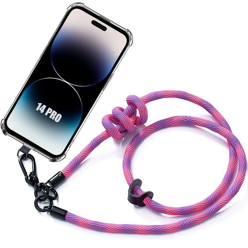 Coque Cordon Pour Iphone 14 Pro Protection Antichoc Coins Renforcés Avec Cordon Robuste Rose - E.F.Connection