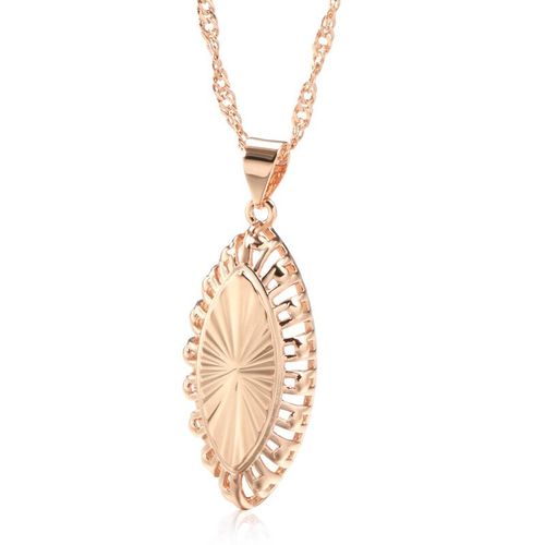 Collier À Pendentif En Or Rose Pour Femmes,Luxe,Kinel,Fleur De Cristal,Zircon Naturel,Bijoux Fins Quotidiens De Haute Qualité,Mariage,585