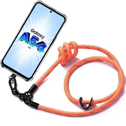 Coque Cordon Pour Samsung Galaxy A54 5g Protection Antichoc Coins Renforcés Avec Cordon Robuste Orange - E.F.Connection