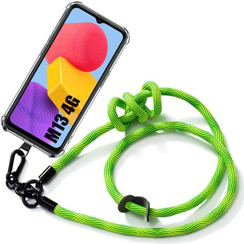 Coque Cordon Pour Samsung Galaxy M13 Anti-Rayures Antichoc Avec Cordon Démontable Vert - E.F.Connection