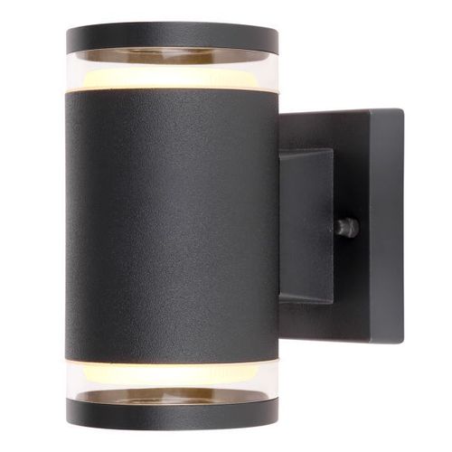Applique D'extérieur Double En Inox - H. 16,5 Cm - Noir
