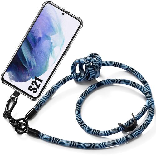 Coque Cordon Pour Samsung Galaxy S21 Antichoc Protection Renforcé Avec Cordon Robuste Bleu - E.F.Connection