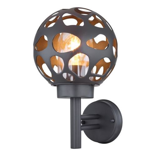 Applique D'extérieur Ronde En Inox - H. 32,7 Cm - Noir