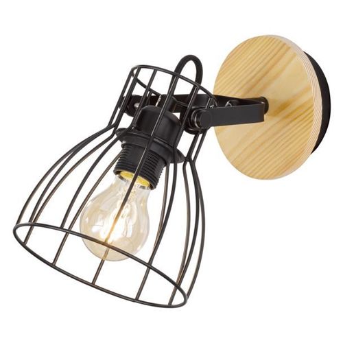 Applique Die Aspect Bois Et Abat-Jour Cage