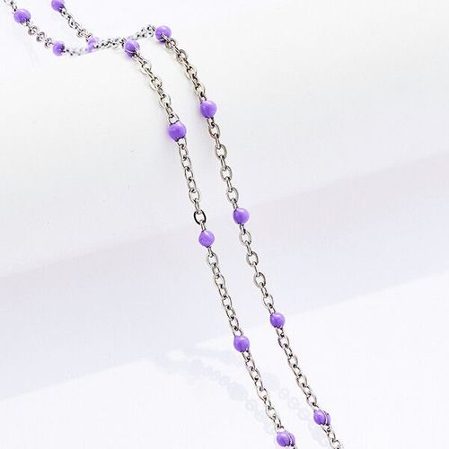 Jofashion-Collier De Perles En Émail Satellite Pour Femme,Câble De Liaison En Acier Inoxydable,Document Argenté,Cadeau De Mariage Chic,2mm