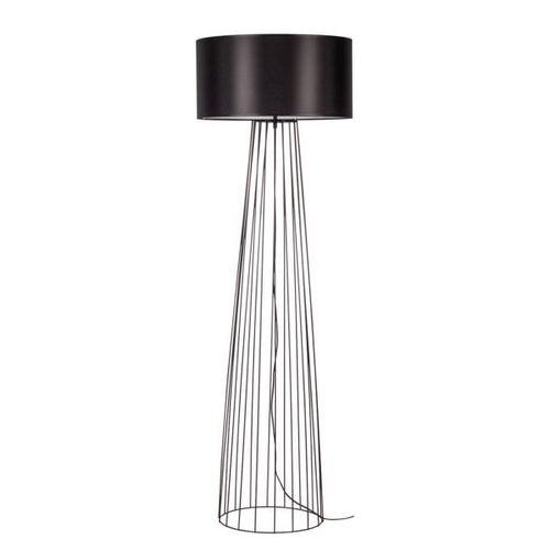 Lampadaire Valene Avec Abat-Jour En Tissu, Noir