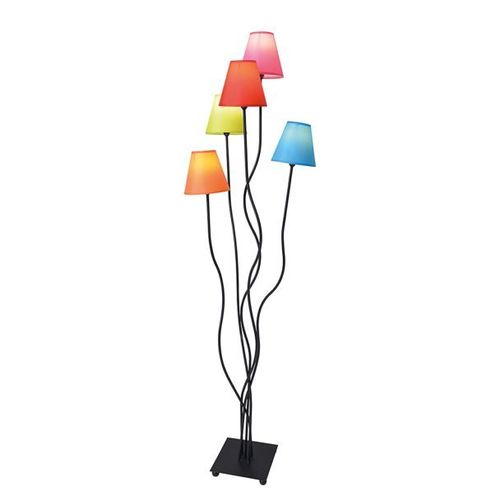 Lampadaire En Tissu Colori À 5 Lampes, Coloré