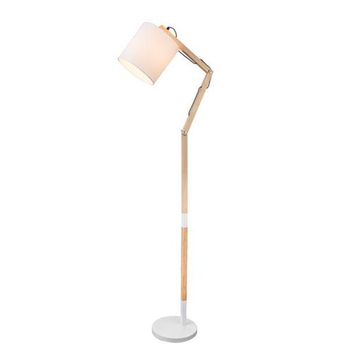 GLOBO LIGHTING Lampadaire métal blanc - H 160 cm - Abat-jour blanc