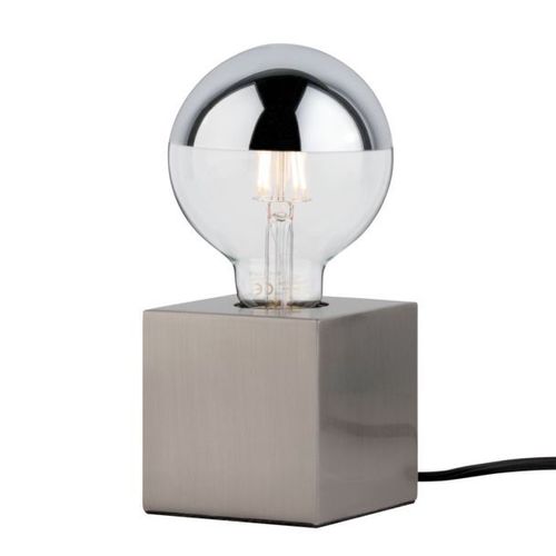 Lampe À Poser Kura - 20w - E27 - Sans Ampoule - Dimmable - Acier Brossé