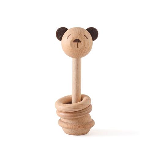 Jouets Montessori En Bois Pour Bébé,Décennie S De Hochet,Puzzle,Anneau,Lapin,Crocodile - Type Bear