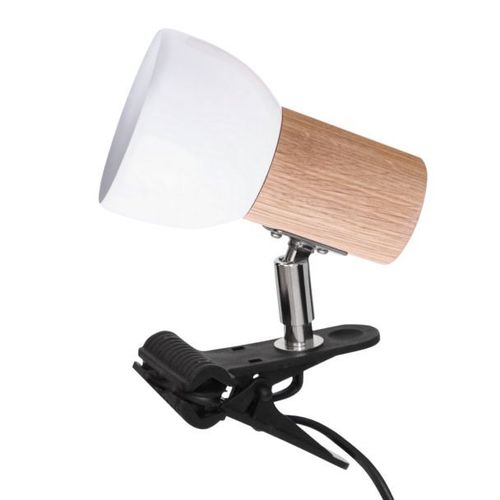 Petite Lampe À Pince Clampspots Avec Chêne