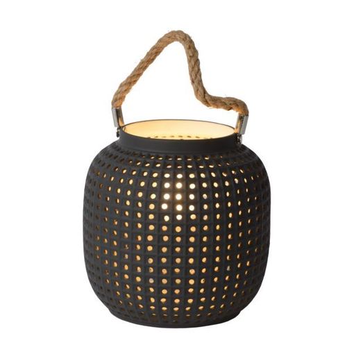 Lampe À Poser Safiya En Porcelaine, Anthracite