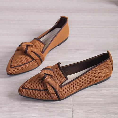 Chaussures Chaussures Plates Respirantes Bout Pointu Pour Femmesmocassins De Bureaudocument Solidechaussures Enfilerdécontracté