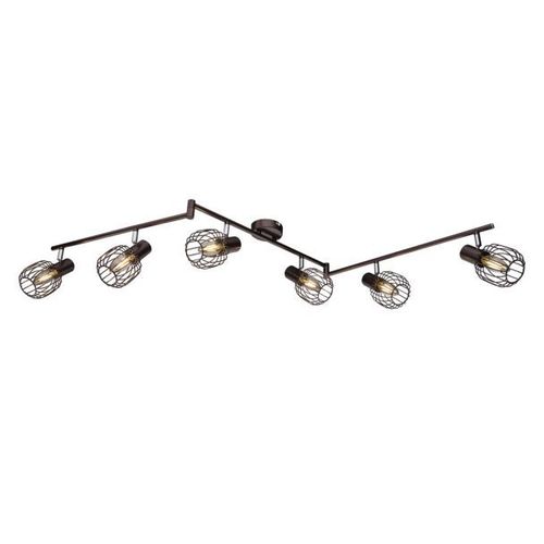 Plafonnier Spot Design Industriel Akin - 6 Ampoules - Marron Bronze