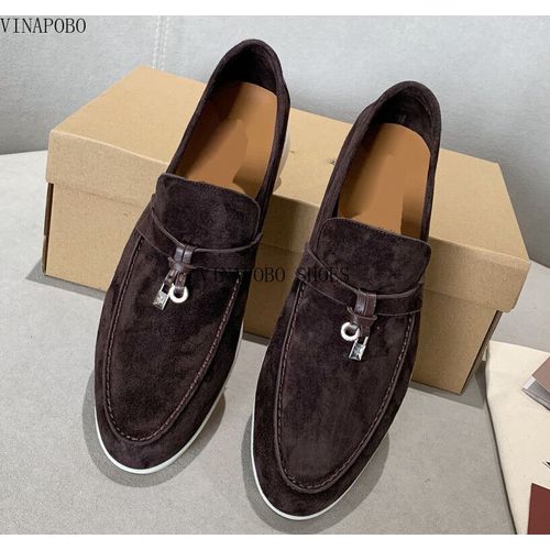 Chaussures Mocassins Plats Décontractés Pour Femmeschaussures Lacets En Daimchaussures De Marche Confortables Enfilerhaute Qualitémarque De Luxe