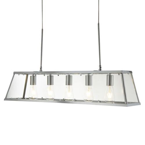 Suspension Voyager En Chromé À 5 Lampes